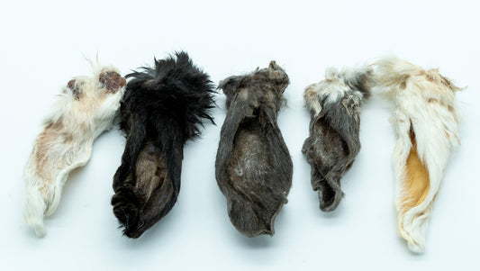 Rabbit Ears, dehydrated 5 pack, whole, hair on, 100% Natural